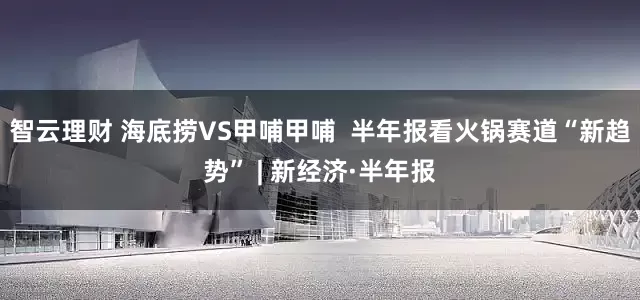 智云理财 海底捞VS甲哺甲哺  半年报看火锅赛道“新趋势” | 新经济·半年报